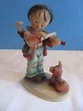 Early Goebel Hummel Puppy Love Boy Playing Violin To Puppy 4 1/2