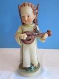 Vintage Goebel Hummel Festival Harmony Angel Playing Mandolin w/ Bird 11