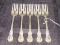 5 Towle Sterling Pat 'Old Master' Salad Forks Scroll/Floral Motif