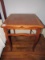 Wooden Side Table Wave Stretchers, Bracket Rim, Square-Cut Top