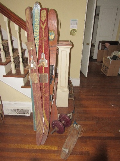 Misc. Lot - Wooden Vintage Skis Lil' Monster, Riviera Meoury,