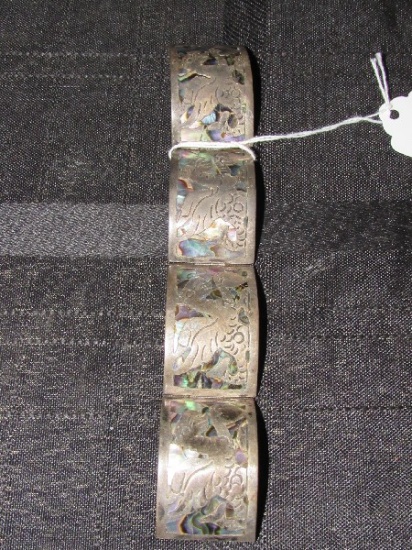 Vintage Sterling 925 Wyvern Pattern/Enameled Bracelet