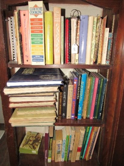 Shelves Lot - Pawsitively Clemson, Betty Crocker Cook Books, History of S.C., Etc.