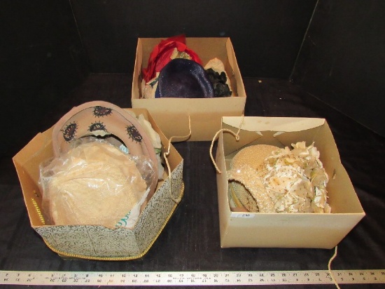Vintage Ladies Hats - Key & Guy, Schiaparelli, Junior B, Etc.