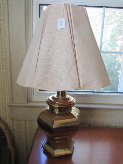 Large Body Brass Lamp w/ Cloth Shade