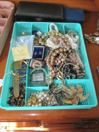 Jewelry Lot - Misc. Costume Jewelry, 12KTGF Bangle, Necklaces, Pins, Brooch, Etc.