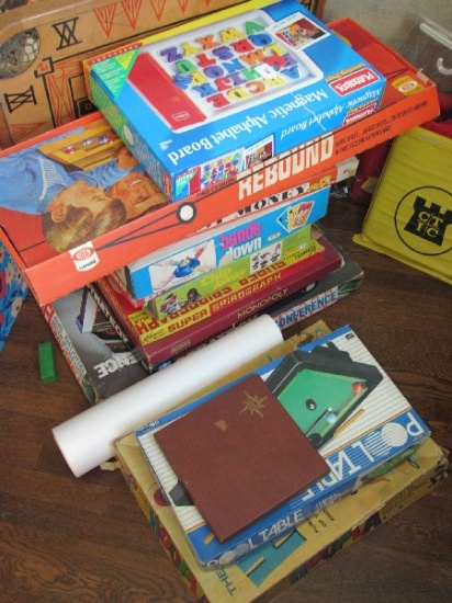 Game Lot - Playskool Magnetic Alphabet Board, Ideal Rebound, Hollywood Squares