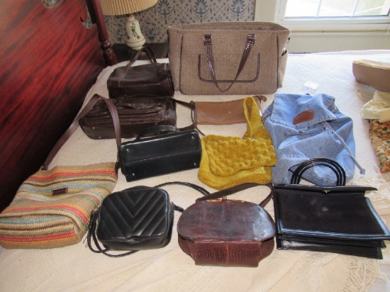 Bag Lot - Blue Purses, Tan Brown Bag, Denim Bag, Black Purse, Etc.
