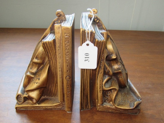 Gilded Patina Cello/Music Notes Design Bookends