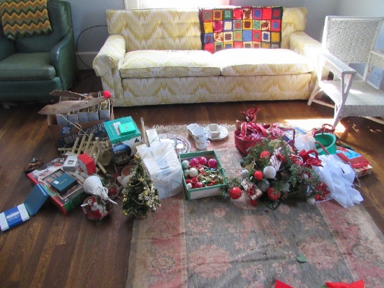 X-Mas Lot - Baubles, Glasses, Candle Lights, Tree Stands, Wreaths, Etc.