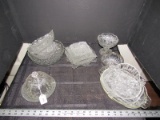 Glass Lot - Prescut Glass Dishes, Divided Dish, Bead Pattern Bowl, Etc.