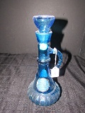 Blue Glass Beams Choice Liquor Bottle Wide Base to Narrow Top