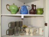 Cabinet Lot - Teapots, Cups, Jars, Egg Dishes, Etc.