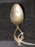 RLB Sterling Baby Spoon Bear Top, Scroll Motif