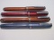 4 Easterbrook Fountain Pens Nib.9461 Brown, 9556 Brown, 9556 Pale Maroon & 9556 Lavender