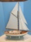 Master Craftsman Hand Made Schooner Sailing Ship Scale Model on Marble Base