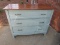 Chic Gray Chalk Painted 3 Drawer Dovetailed Bachelors Chest w/ Stained Wood Top