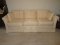 Pem-Kay Furniture Co. Inc. Transitional Modern Formal Sofa w/ Rolled Arms Pleated Skirt