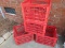 Set - 4 Red Plastic Stackable Crates