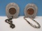 2 Vintage Tryon Bank & Trust Horse Shoe Key Chains w/ Wheat Lincoln Penny Coins 1953D