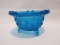 Fenton Daisy & Button Pattern Azure Light Blue Line 1900 Footed Kettle Ashtray