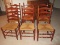 Set - 6 Pennsylvania House Traditional Cherry Ladder Back Chairs w/ Rush Seats