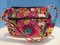 Vera Bradley Vibrant Flowers & Foliage Pattern Crossbody Purse Shoulder Bag