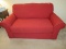Broyhill Furniture Red Damask Upholstery Transitional Modern Sleeper Love Seat