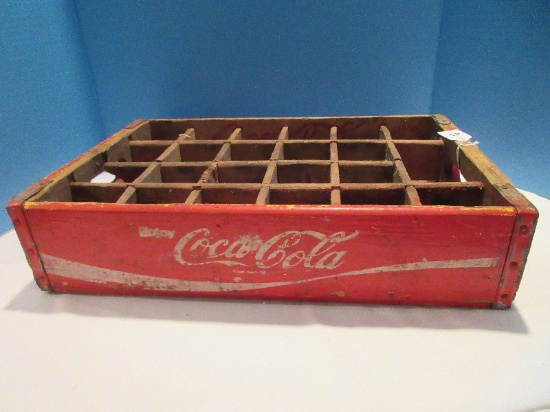 Vintage Wooden Red/White "Enjoy Coca-Cola" Soda Pop Soft Drink 24 Bottle Case Crate Box