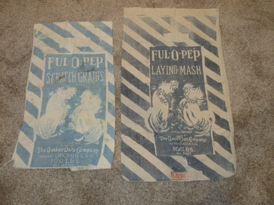 Group - Vintage Quaker Oats Co. Cloth Sacks