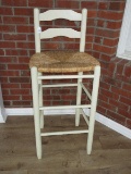 Painted Ladder Back Bar Stool w/ Rush Seat