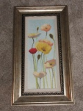 Still Life Poppies in Bloom Textured Art Print Attributed to Shirley Novak