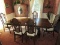 Amazing Extendable Dark Wooden Table w/ 1 Leaf w/ 6 Chairs, Table Curved/Scroll Legs