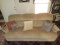 3 Part Tan Upholstered Reclining Couch w/ Cushions