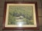 Arial View of Home in Forest Picture Print in Wooden Frame/Matt