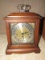Mantle Clock Wooden Frame Ornate Gilded, Acanthus Acorn Corners, Brass Top