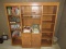 3 Part Wooden Shelving Organizer, 2 Sides 4 Shelves Adjustable, Center 2 Shelves w/ 2 Lower