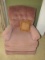 Action Lane Pink Upholstered Recliner w/ Cushion, Pin Back, Curved Back