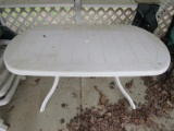 Oval White Plastic Patio Table