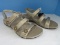 Vionic w/ Orthaheel Technology 44 Cathy Style Gold Triple Strap Sandals