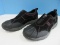 Ryka Water Resistant Suede Sneakers Tennis Shoes w/ Front Zip Black