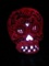 Ceramic Bejeweled Skull Lighted w/ Pierced Design Facial Features