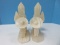 Pair - Carved Onyx Bookends Siesta Sombrero Men Cactus Statuettes