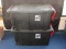 2 Sterilite 40 Gallon Wheeled Industrial Totes Black w/ Racer Red Handles & Latches