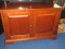 Simulated Wood Grain Media Cabinet w/ Double Panel Doors