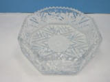 Octagonal Shaped Etched Crystal 7 1/4