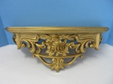 Exquisite Heavily Embellished Relief Floral & Scroll Foliate Pierced Design Wall Shelf