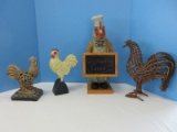 Chicken Rooster Figures Collection Hand Woven 12