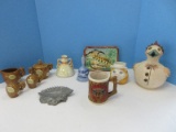 Group - Ceramic Souvenir Colorado Creamer, Covered Sugar Bowl, Salt, Pepper Shakers