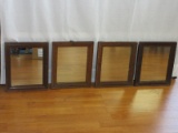 4 Early Oak Frame Wall Accent Mirrors